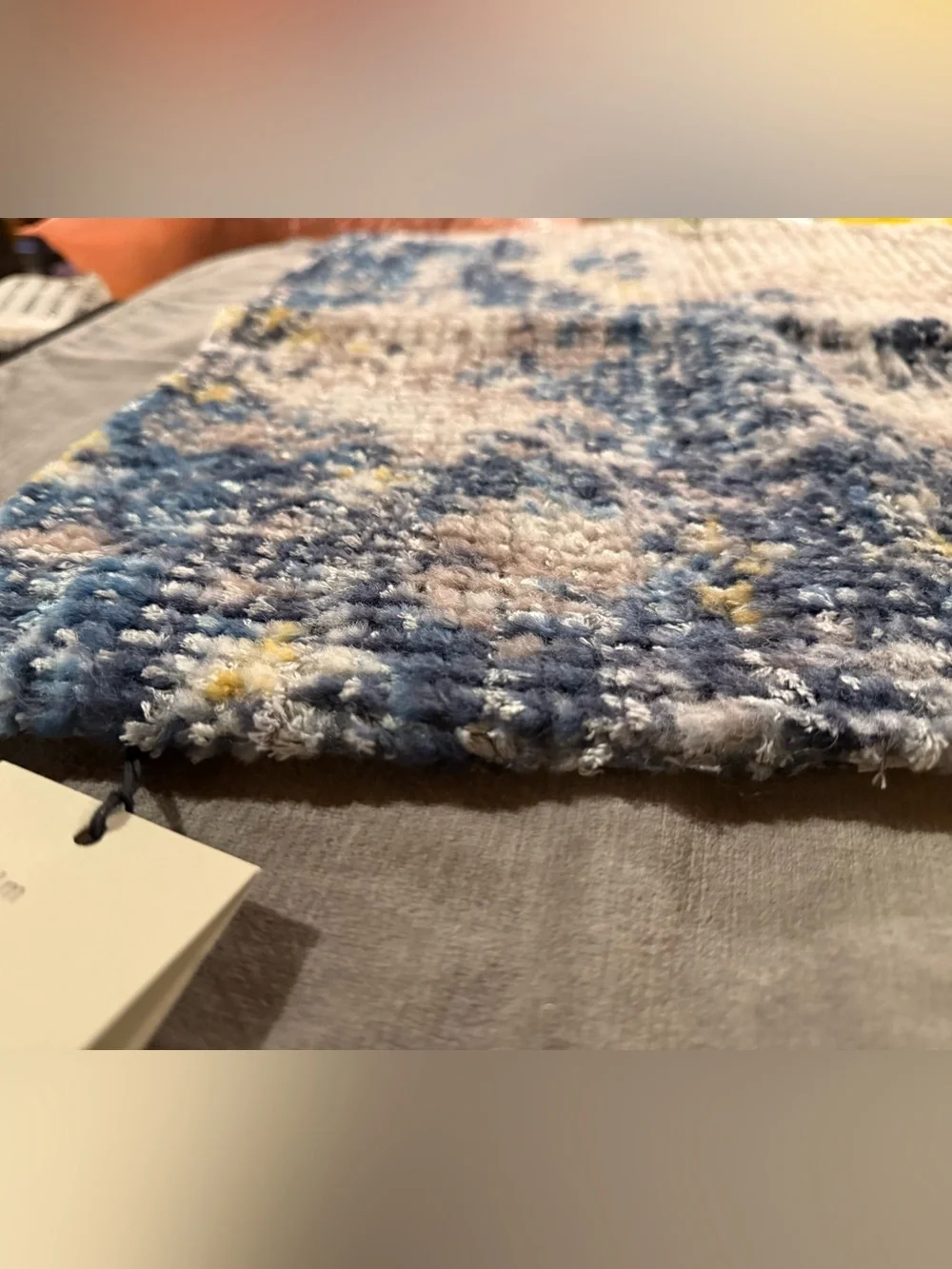 New West Elm Wool Faded Rug Pillow Cover, Blue Multi, 20”